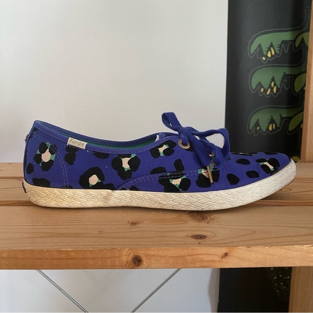Keds X Kate Spade Blue Green Leopard Print Pointer Sneaker - Picture 4 of 16